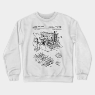 Enigma Machine Patent Black Crewneck Sweatshirt